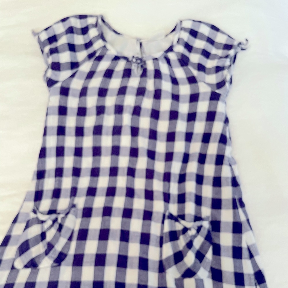 Super cute blue and white gingham style dress